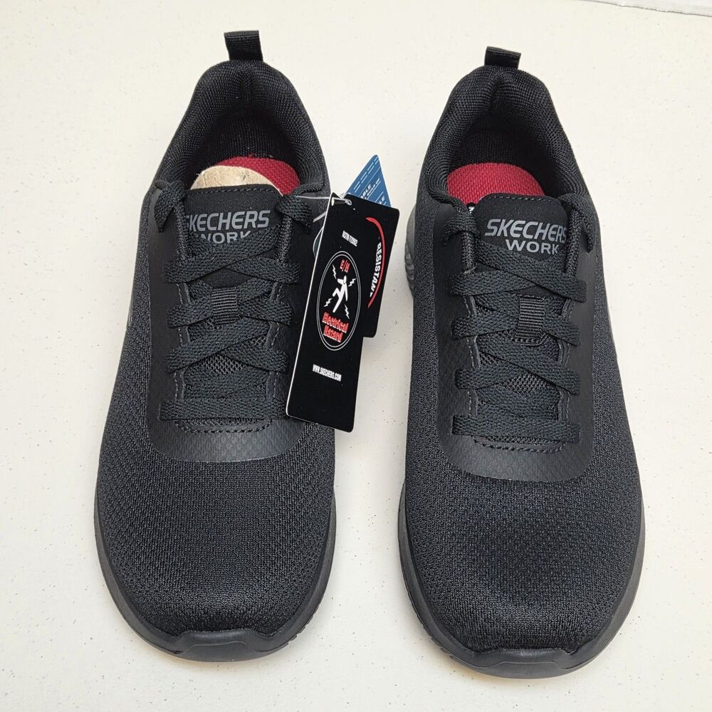 Skechers Ultra Flex 3.0 SR Jinie Womens Size 8 Black Slip-Resistant Work Shoes